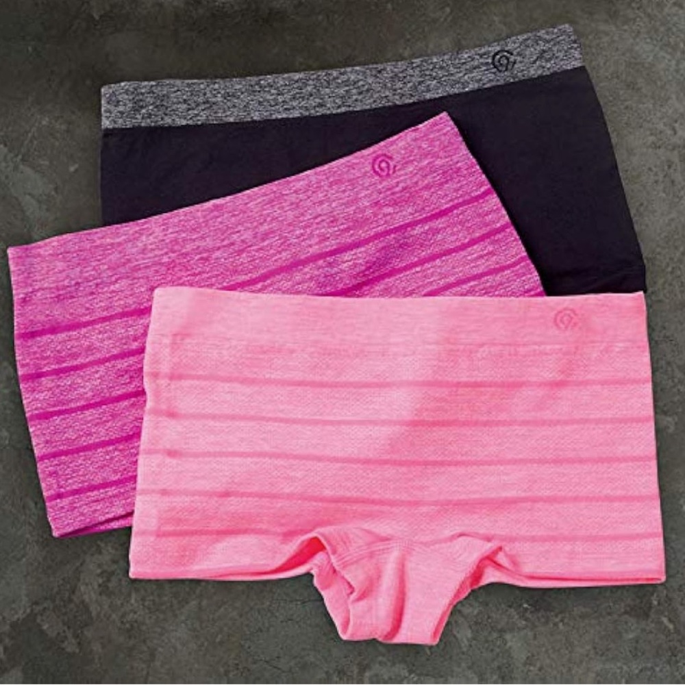 C9 Champion Girls Boyshort, Gabby Pink Heather Ebony Raspberry Shock Heather XL